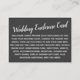 Carte D'accompagnement Polyvalent Simple Mariage DIY Personnalisé Gris Fo
