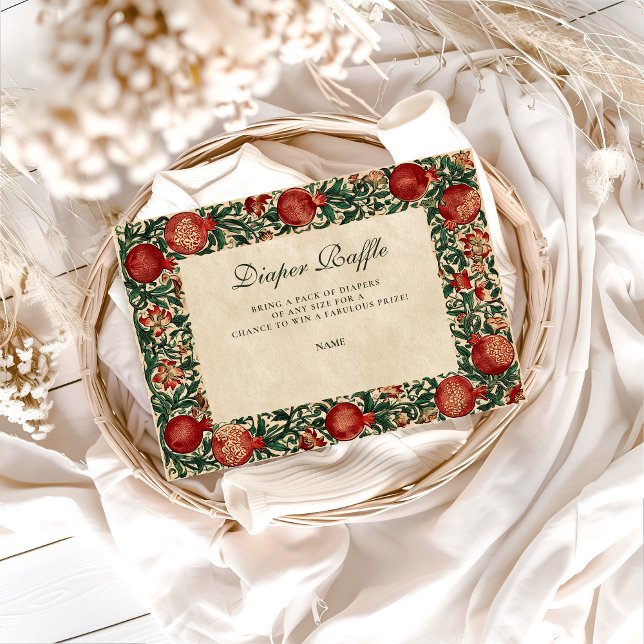 Carte D'accompagnement Pomegranate Garden Botanical Diapper Raffle  (Créateur téléchargé)
