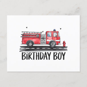 Carte D'accompagnement Pompier Camion L'anniversaire de la famille des ga