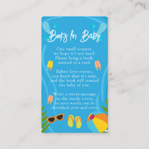 Carte D'accompagnement Pool Party Summer Books for Baby shower