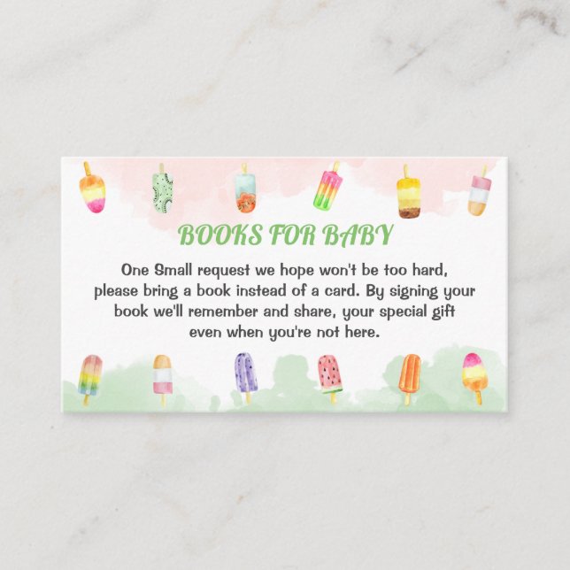 Carte D'accompagnement Popsicle She's Ready To Pop Books for Baby (Devant)