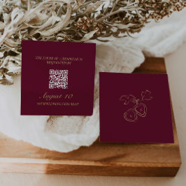 Carte D'accompagnement Porte-clés illustré de code QR pour RSVP de mariag