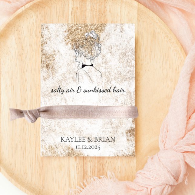 Carte D'accompagnement Porte-Élastique à cheveux de la plage Bridesmaid (Créateur téléchargé)