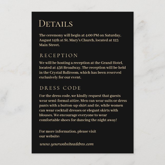 Carte D'accompagnement Porte verte de luxe avec or (Devant)