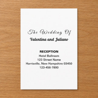 Carte D'accompagnement Portrait de mariage noir et blanc réception