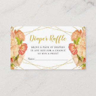 Carte D'accompagnement Poser des fleurs d'or Diaper Raffle Billets