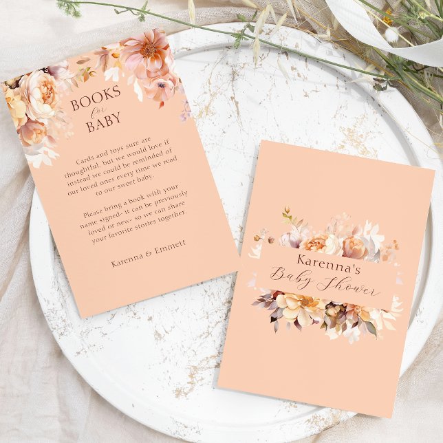 Carte D'accompagnement Poser Floral Automne Baby showers Livres Pour Bébé (Créateur téléchargé)