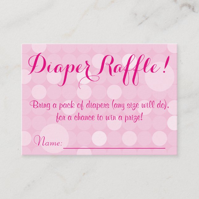 Carte D'accompagnement Pot rose Baby shower Dot Feuillets Raffle (Devant)