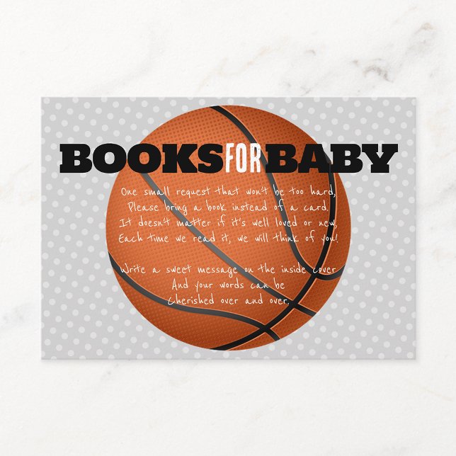 Carte d'accompagnement pour livres de basketball p (Basketball Books for Baby Inserts)