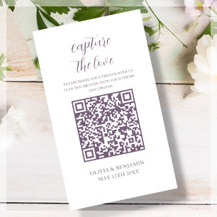Carte D'accompagnement Pourpre White Capture The Love QR Code