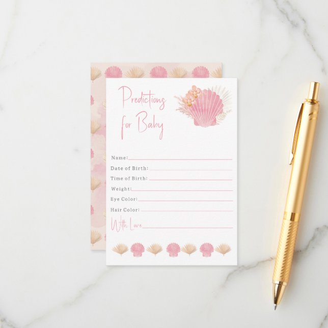 Carte D'accompagnement Prédictions pour la petite fille (Devant/Arrière en situation)