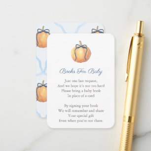 Carte D'accompagnement Preppy Citrouille With Bow Apportez Un Baby shower