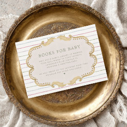 Carte D'accompagnement Preppy Grandmillennial Books for Baby Shower