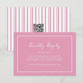 Carte D'accompagnement Preppy Peony Pink Chic Wedding Online RSVP Card