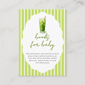 Carte D'accompagnement Preppy Stripes Matcha Baby Shower Books For Baby