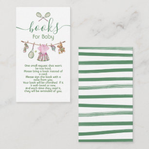 Carte D'accompagnement Preppy Tennis fille porte-linge livres pour bébé