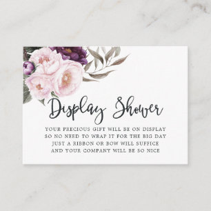 Carte D'accompagnement Présentation de Baby Shower en velours floral prof