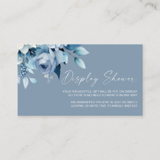 Carte D'accompagnement Présentation de cadeau de baby shower Dusty Blue F