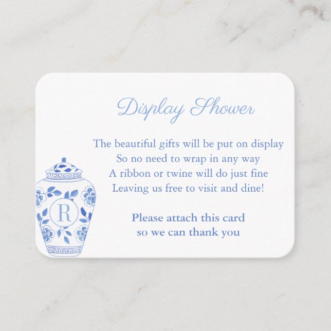 Carte D'accompagnement Présentation de mariage Pot de gingembre à monogra (Devant)