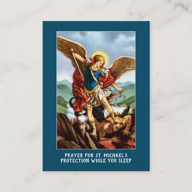 Carte D'accompagnement Prière catholique pour la protection de l'archange (Devant)