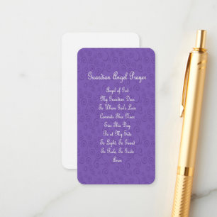 Carte D'accompagnement Prière du Guardian Angel violet