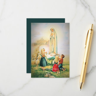 Carte D'accompagnement Prière théologienne Notre-Dame de Fatima Angel
