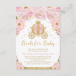 Carte D'accompagnement Princesse Carriage Baby shower Floral Apportez un 