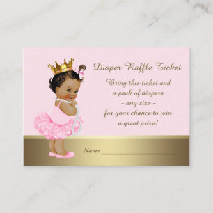 Carte D'accompagnement Princesse ethnique Diaper Raffle Ticket