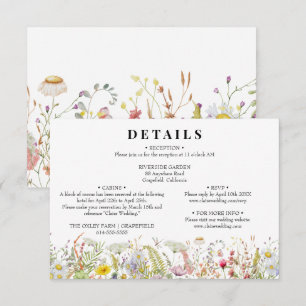 Carte D'accompagnement Printemps Été Fleur sauvage Beige Boho