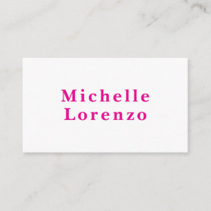 Carte D'accompagnement Professionnel Moderne Simple Nom Clair Rose & Blan