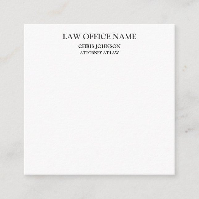 Carte D'accompagnement Profil d'affaires du procureur noir blanc (Devant)