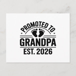 Carte D'accompagnement Promu Grand-père, Établi en 2026, Drôle de nouveau