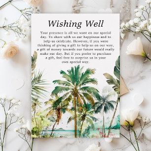 Carte D'accompagnement Puits à souhaits pour mariage sur une plage tropic