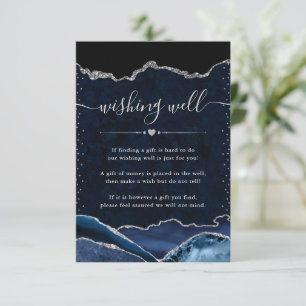 Carte D'accompagnement Puits de souhaits de mariage en agate bleue et arg