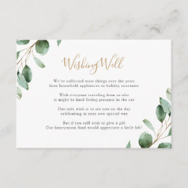 Carte D'accompagnement Puits de souhaits élégant à feuillage de eucalyptu