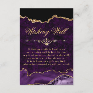 Carte D'accompagnement Puits de souhaits en marbre d'agate violet et or p