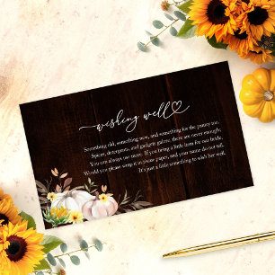 Carte D'accompagnement Puits de souhaits pour un mariage d'automne sous l
