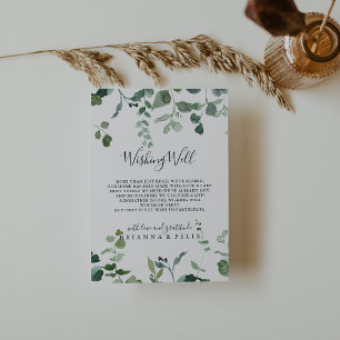 Carte D'accompagnement Puits de vœux de mariage à feuillage de calligraph
