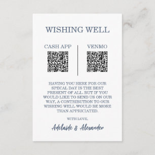 Carte D'accompagnement Puits de Vœux de Mariage Bleu Moderne