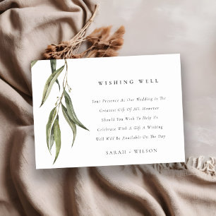 Carte D'accompagnement Puits de vœux de mariage botanique simple eucalypt