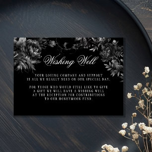 Carte D'accompagnement Puits de vœux de mariage noir gothique classique