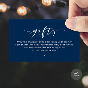 Carte D'accompagnement Puits de vœux de mariage, une note sur les cadeaux