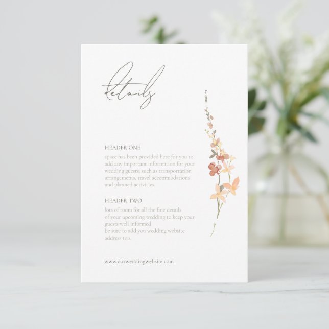Carte D'accompagnement Pulvérisateur Mariage Fleur sauvage Sunny ID1023 (Debout devant)