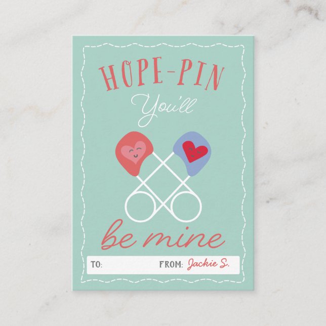 Carte D'accompagnement Punny Hope Pin Tu seras ma salle de classe Valenti (Devant)