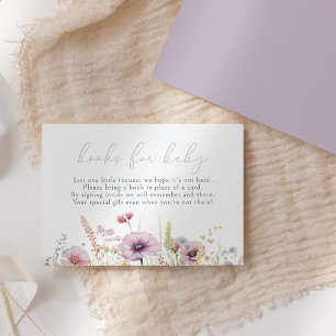 Carte D'accompagnement Purple Baby In Bloom Livres Fleurs sauvages Pour B