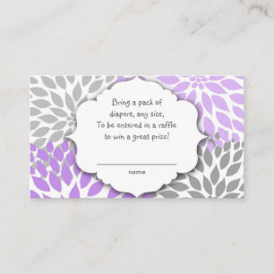 Carte D'accompagnement Purple Grey Dahlia billet de tombola ou insérer un