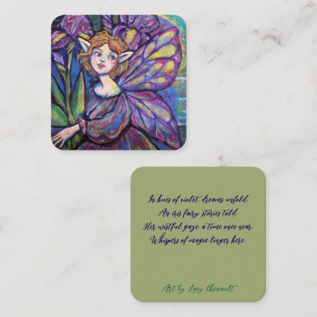 Carte D'accompagnement Purple Iris Pixie Girl (Devant / Derrière)