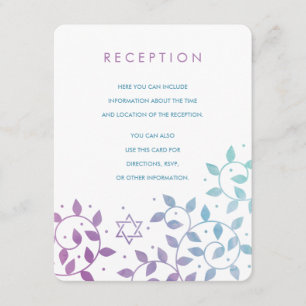 Carte D'accompagnement Purple moderne + Bat mitzvah Turquoise Insérer des