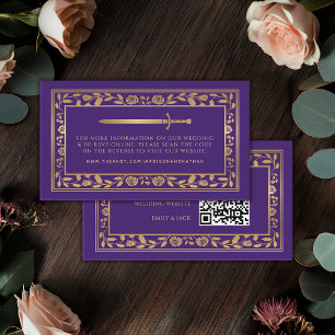 Carte D'accompagnement Purple Royal Sword Mariage Website RSVP QR Code