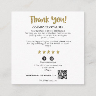 Carte D'accompagnement *~* QR - AP8 MERCI Gold Star Review